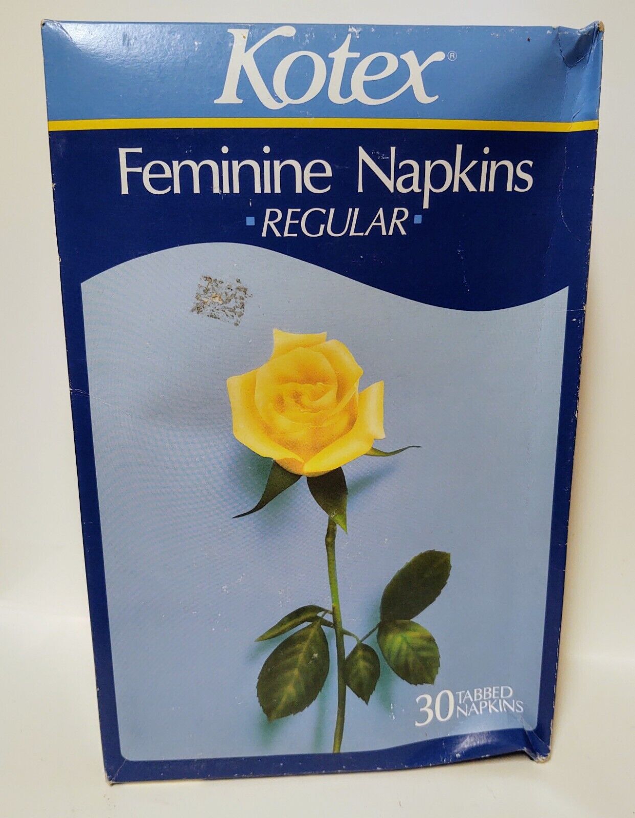 VINTAGE 1986 NOS KOTEX FEMININE NAPKINS REGULAR BOX OF 30 SEALED