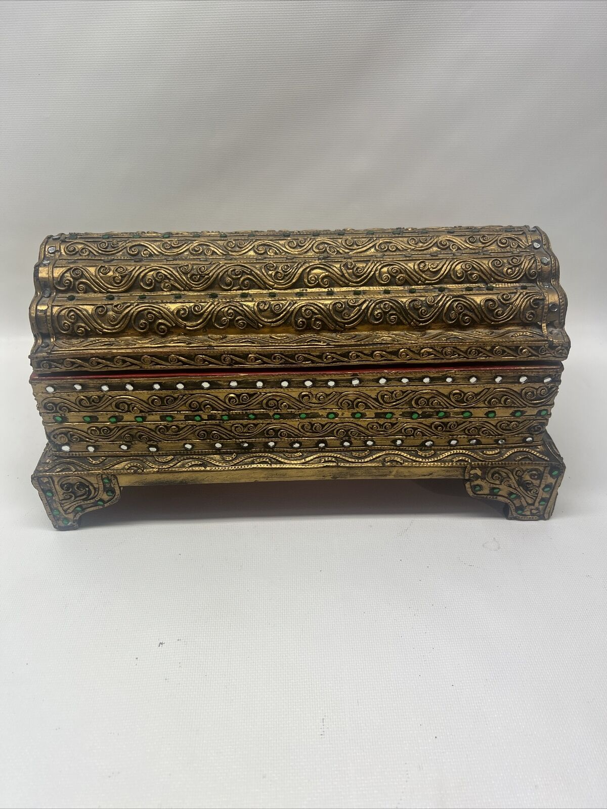Thailand Balinese Handcrafted Traditional Style Royalty Wooden Thai Jewelry Box