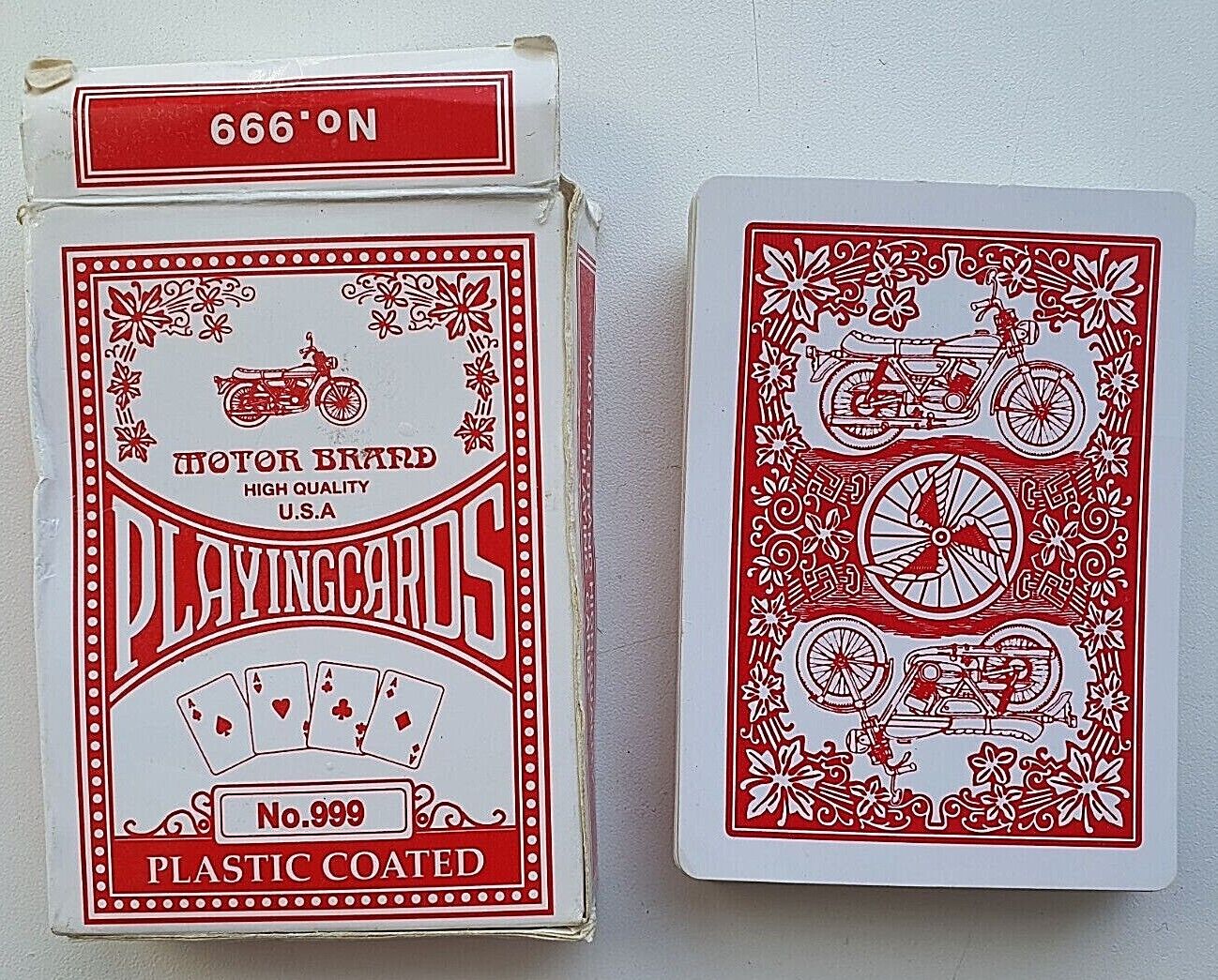 Motor Brand No. 999 plastic coated playing cards High quality U.S.A Vintage 