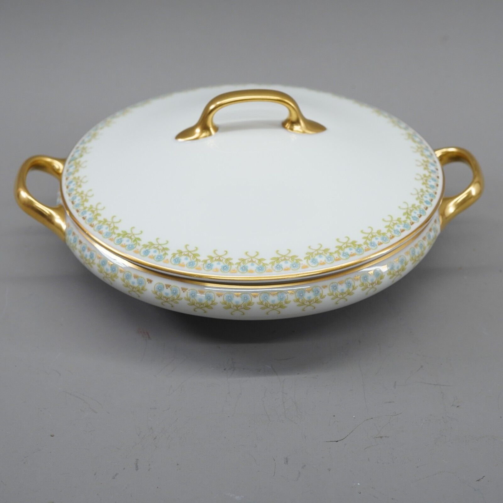Limoges Old Abbey Covered Casserole Dish # 2 Fine China Gold Accents Made France