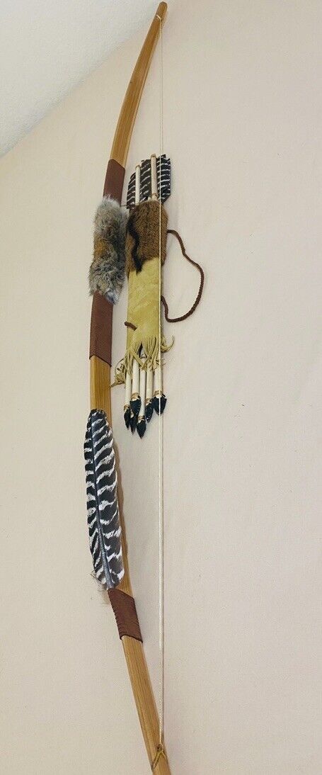 Native American Handmade By Enrolled Member.  Bow & Arrow With Quiver Authentic