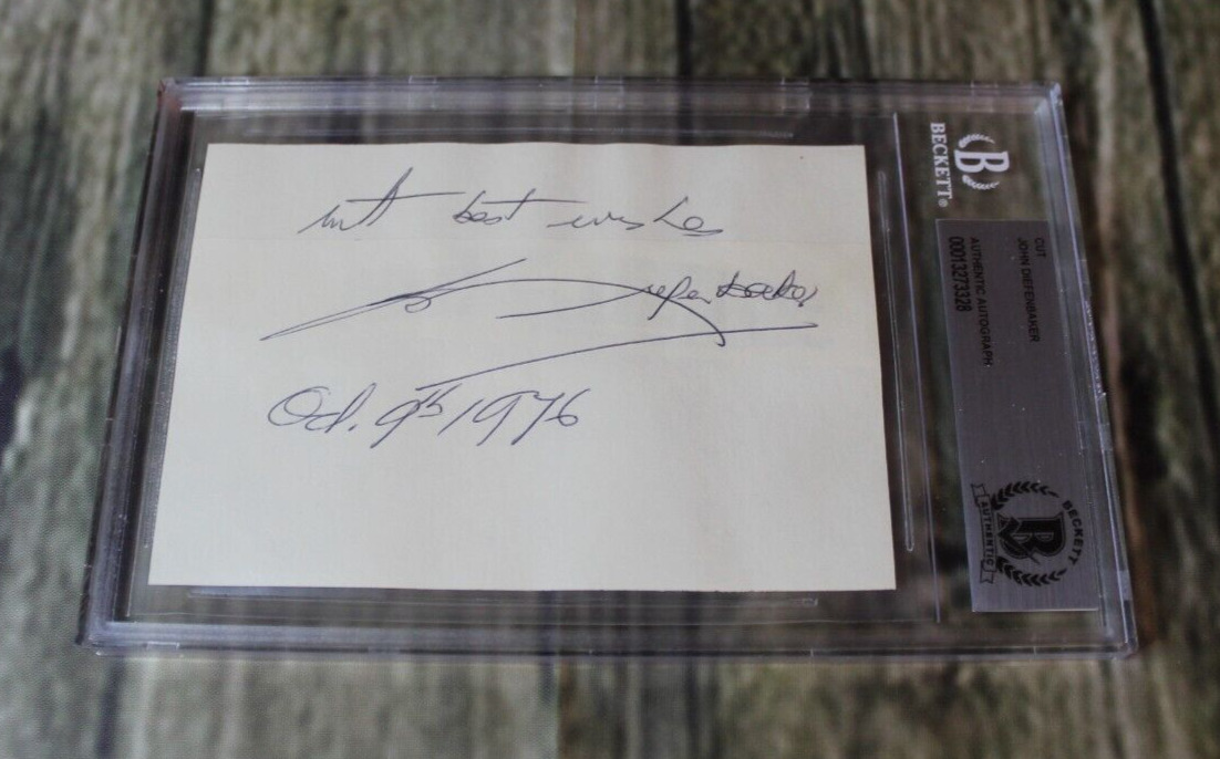 John Diefenbaker Autographed Prime Minister Canada Beckett BAS COA Cut Signature