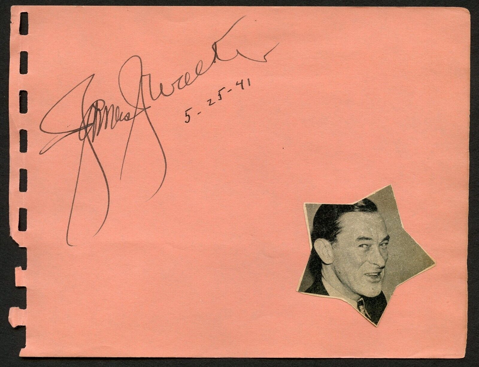 James J Walker d1946 signed autograph auto 4x6 Album Page Mayor New York City