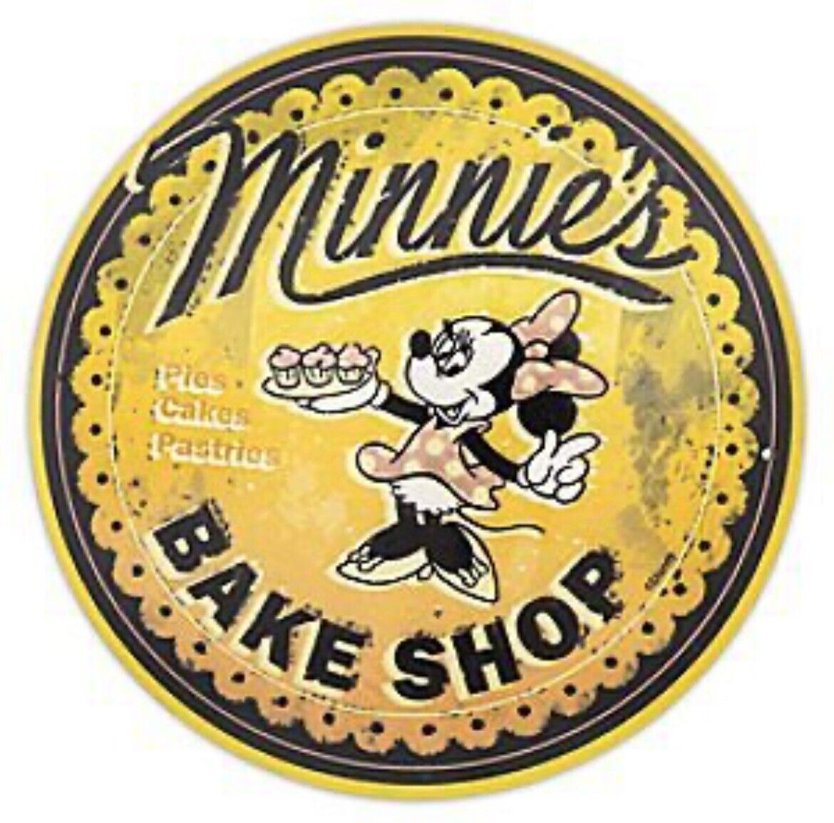 Vintage Disney wall plaque — Minnie’s Bake Shop Solid Wood
