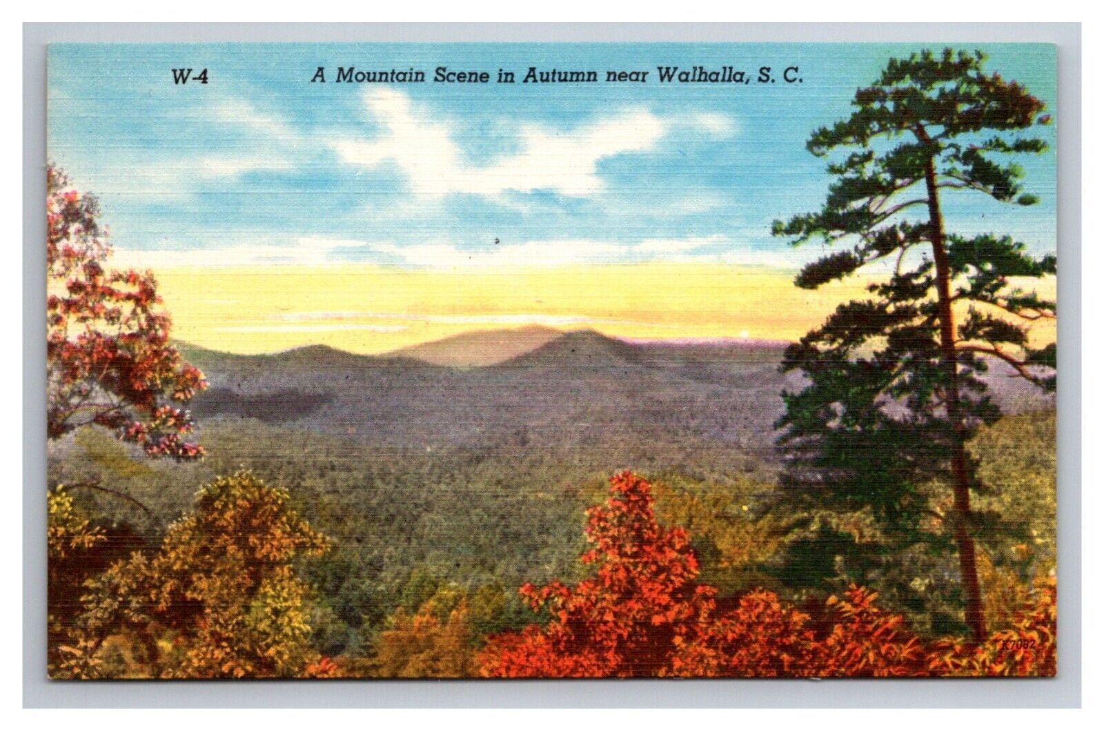 Postcard Walhalla South Carolina Autumn Mountain Scene