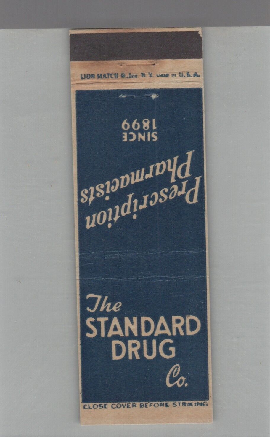 Matchbook Cover - The Standard Drug Co.