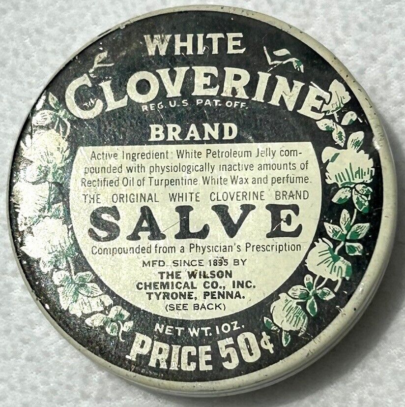 Vintage White Cloverine Salve 2.5\