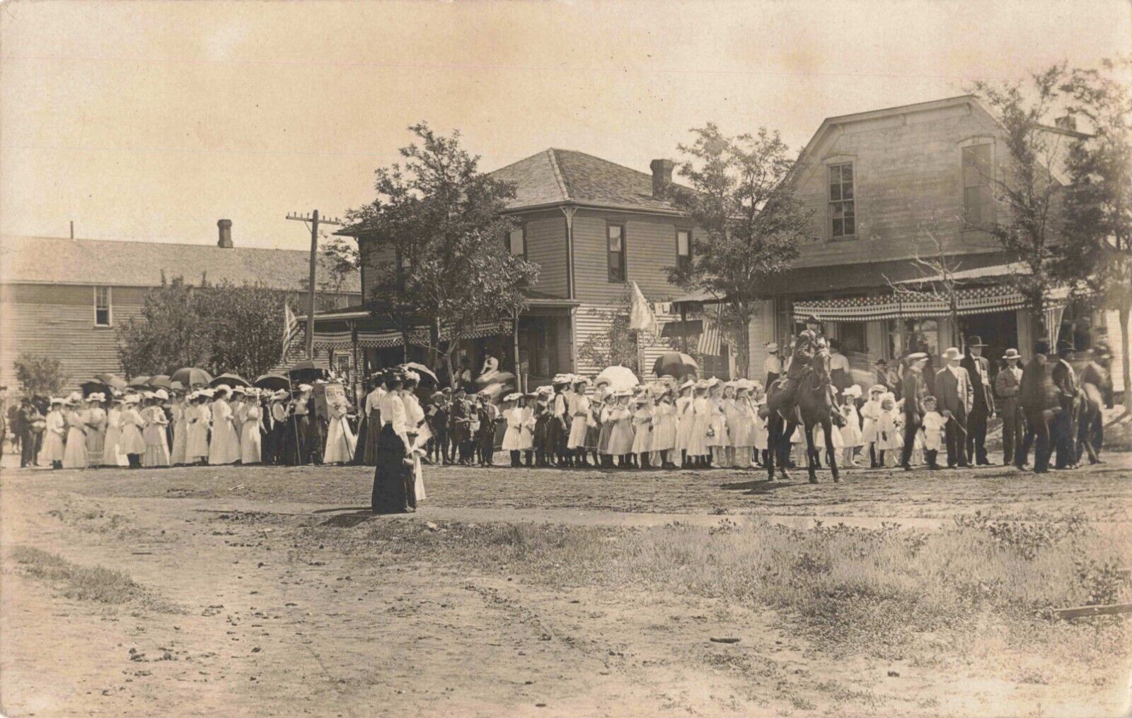 Main Street Dorrance Kansas KS Livery 1908 Real Photo RPPC