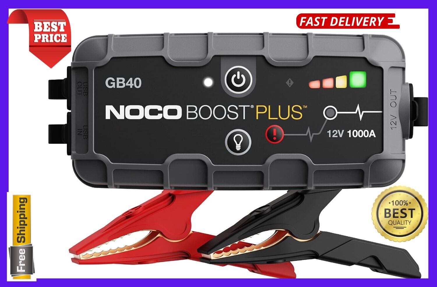 NOCO Boost Plus GB40 1000A UltraSafe Car Battery Jump Starter 12V Battery Pack