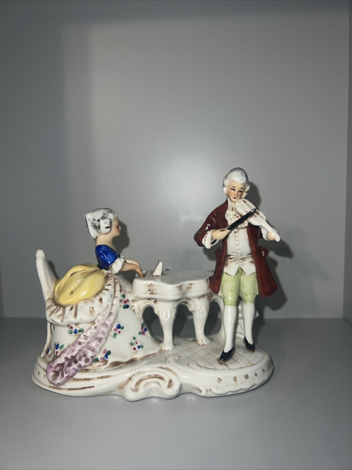 piano and violin porcelain, germany porcelain, 1960s porcelain, Rococo vintage