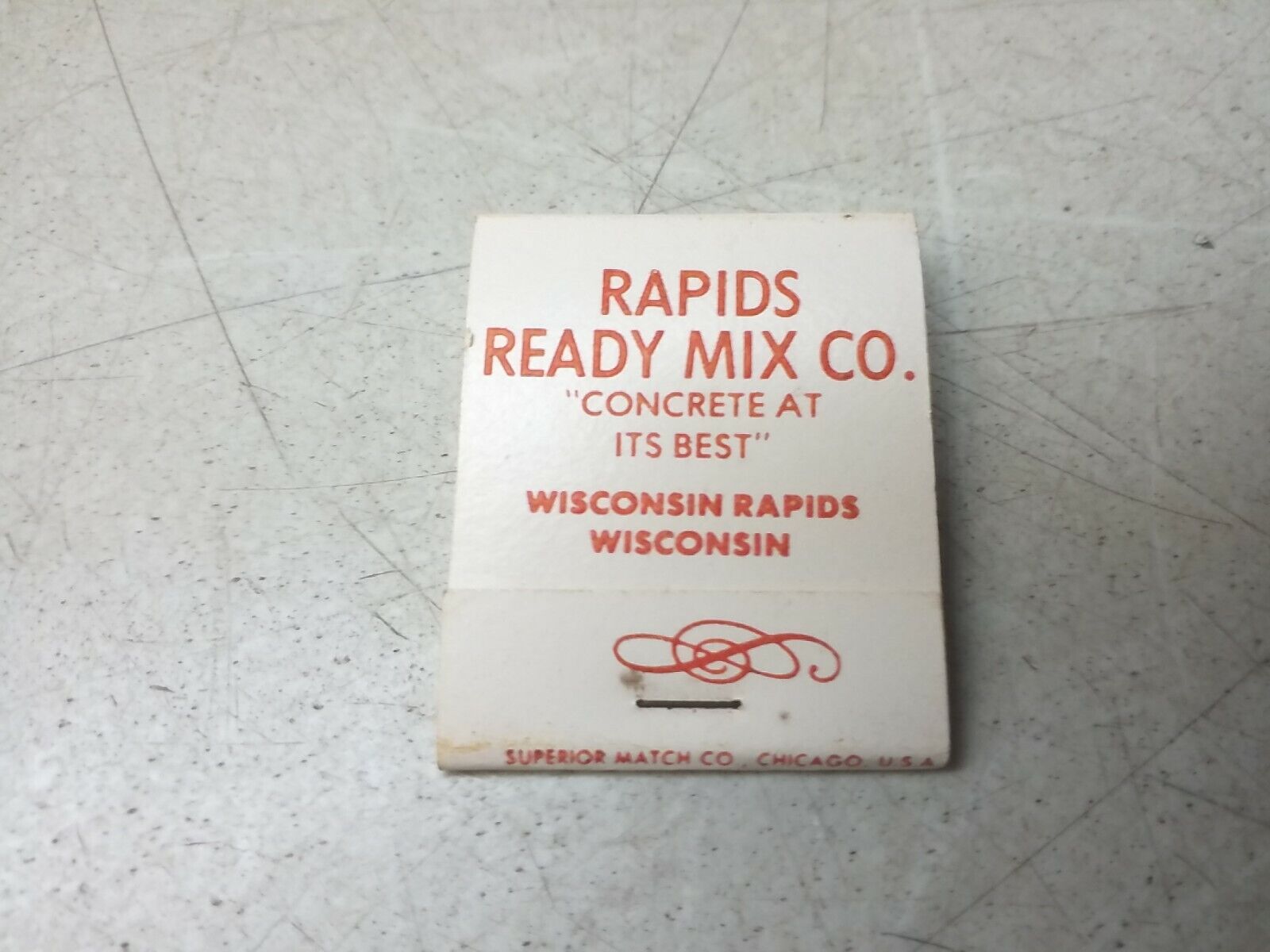 Rapids Ready Mix Concrete Company Wisconsin Rapids Vintage Advertising Matchbook
