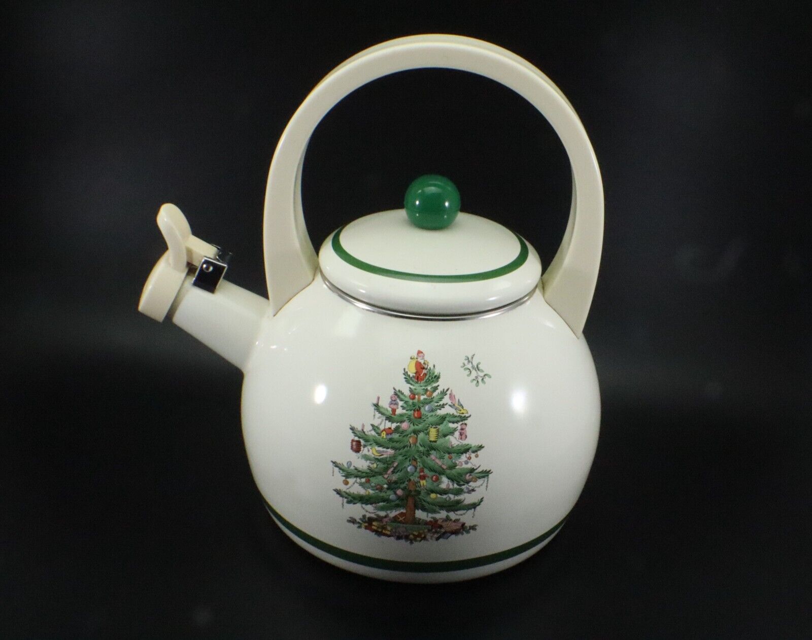 Spode Christmas Tree TEA KETTLE Whistling 10 Cup Holiday Blemish