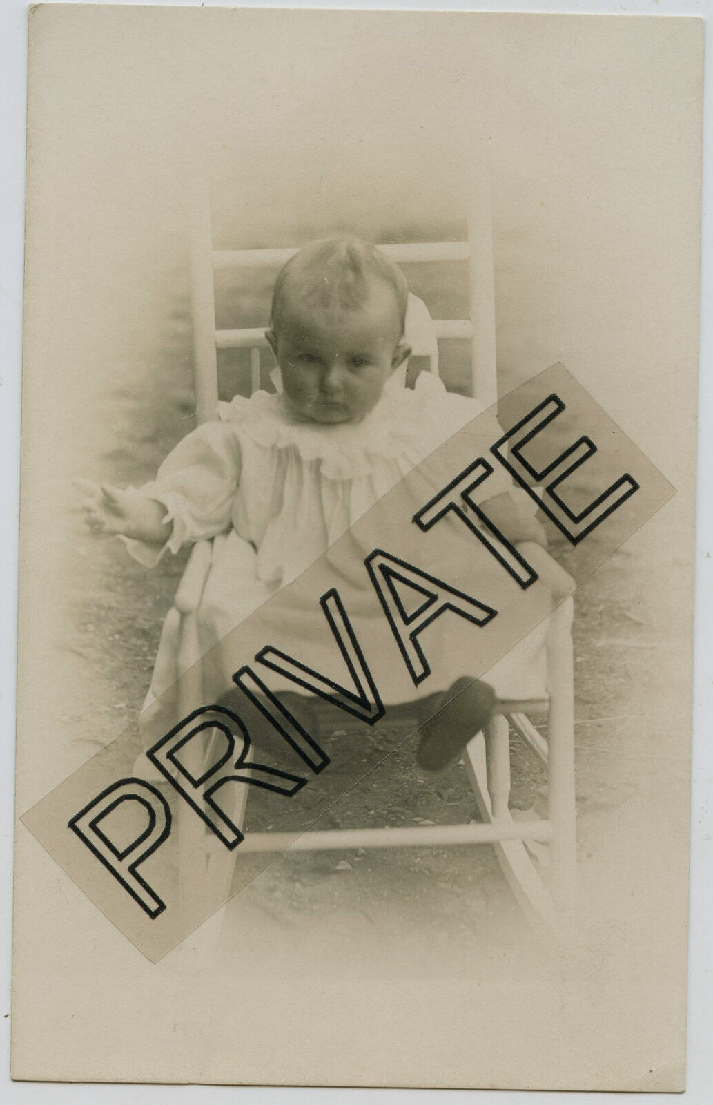 Real Photo Postcard-WILLIAMS Family, (Irene Helen) - Cute Baby Sitting
