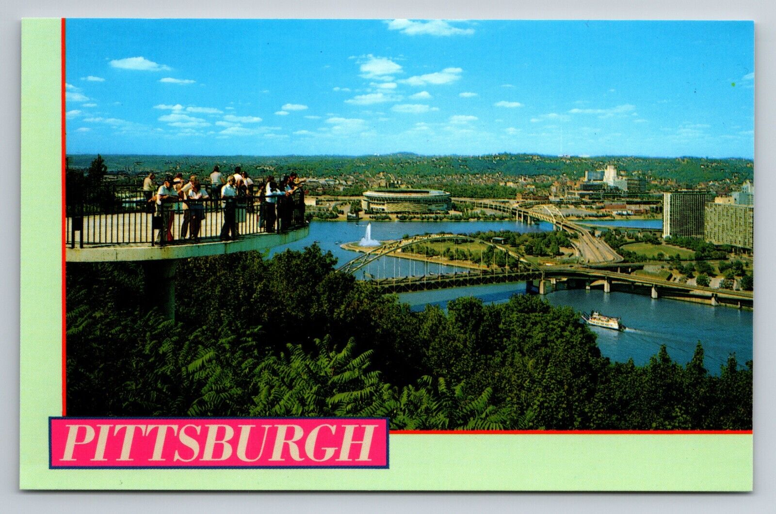 Mt. Washington Overlook Pittsburgh Pennsylvania Vintage Unposted Postcard