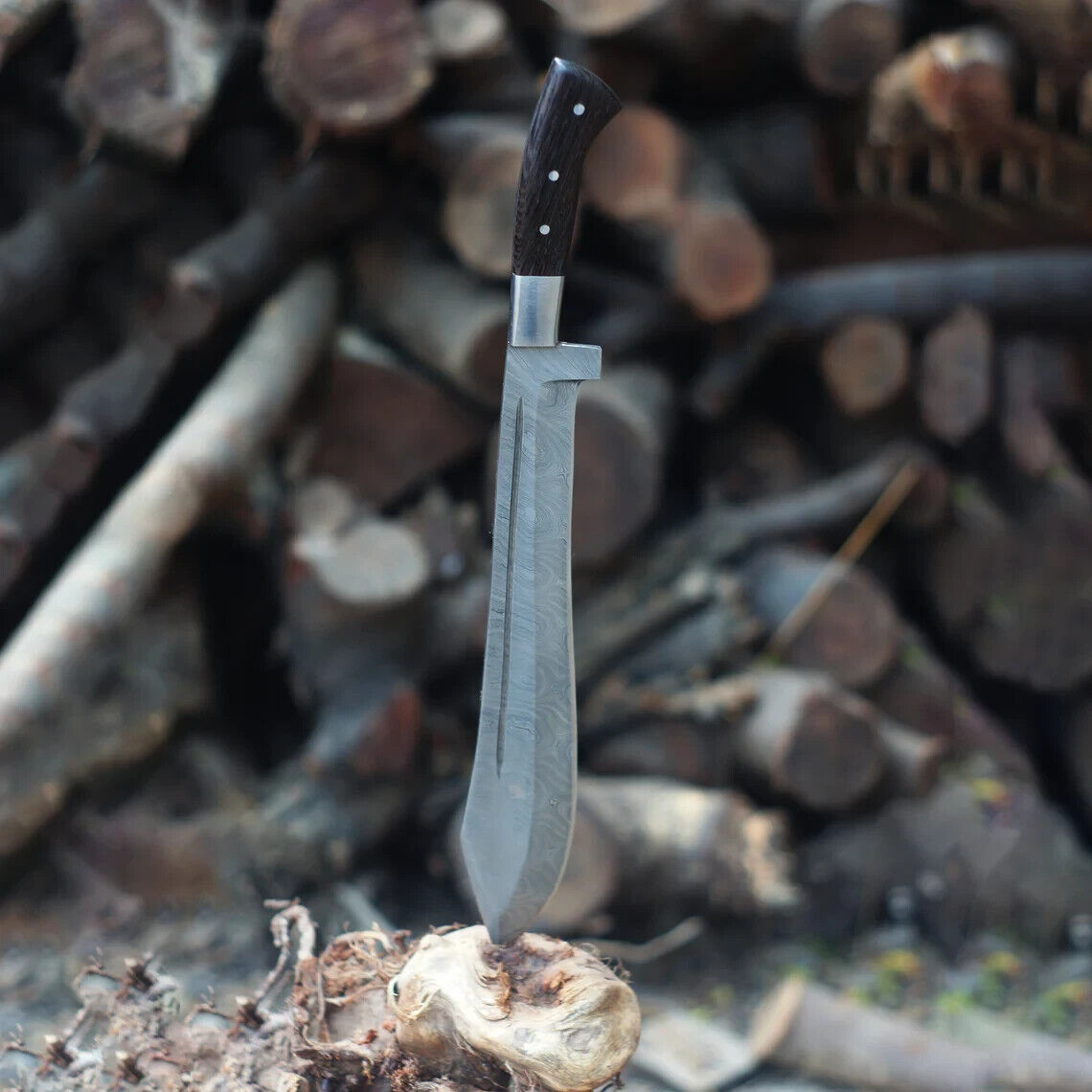 Damascus Machete: Premium Custom Handmade Damascus Steel Blade 
