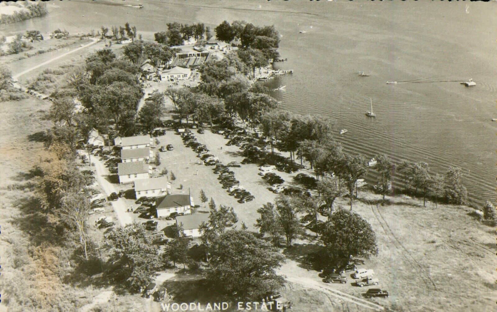 CANADA, Camp Bellford, Ontario, WOODLAND ESTATE Bathing,Fishing c1940 POSTCARD