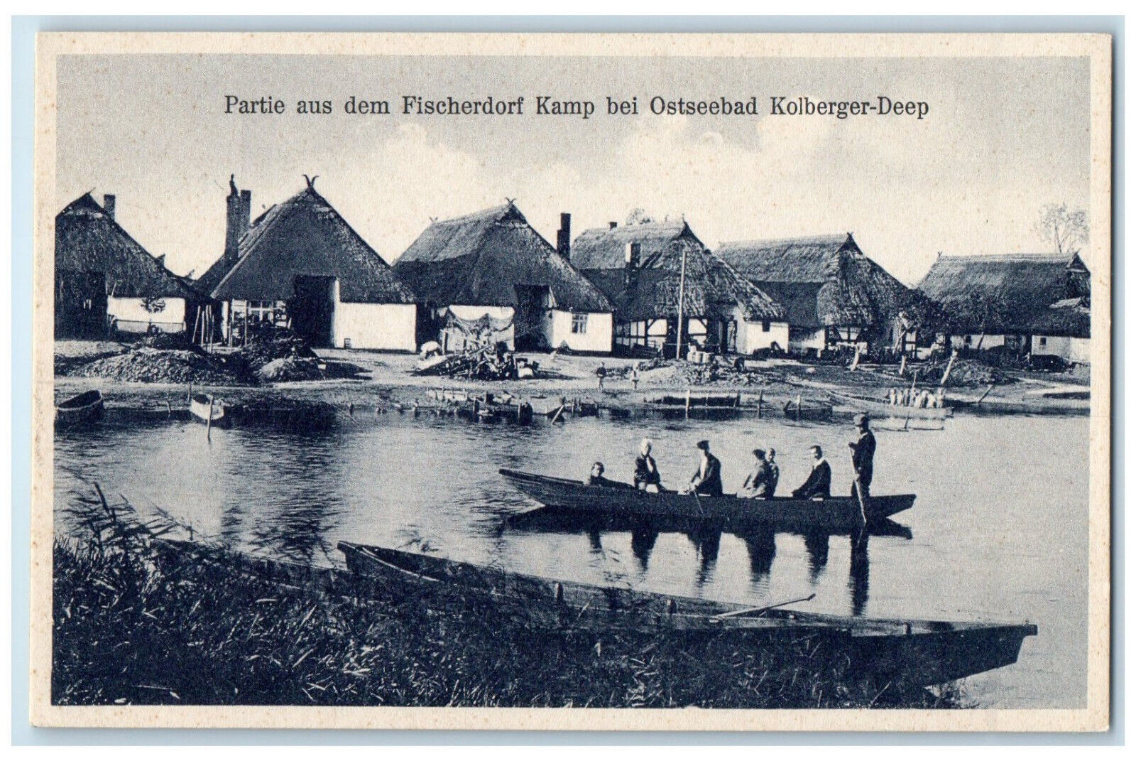 c1940's Fishing Village of Kamp Dźwirzyno Kołobrzeg County Poland Postcard