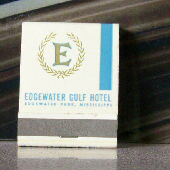Rare Vintage Matchbook E6 Edgewater Park Mississippi Gulf Hotel Sleek Design