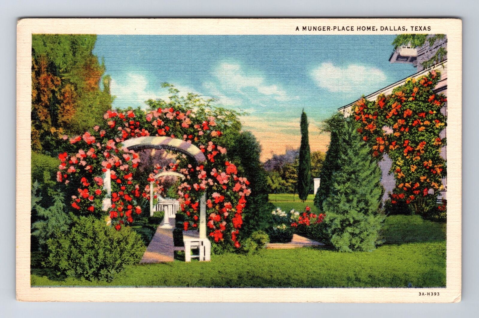Dallas TX-Texas, Scenic View Munger Place Home, Antique Vintage Postcard