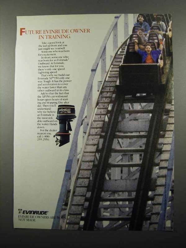 1989 Evinrude XP150 Outboard Motor Ad - Training