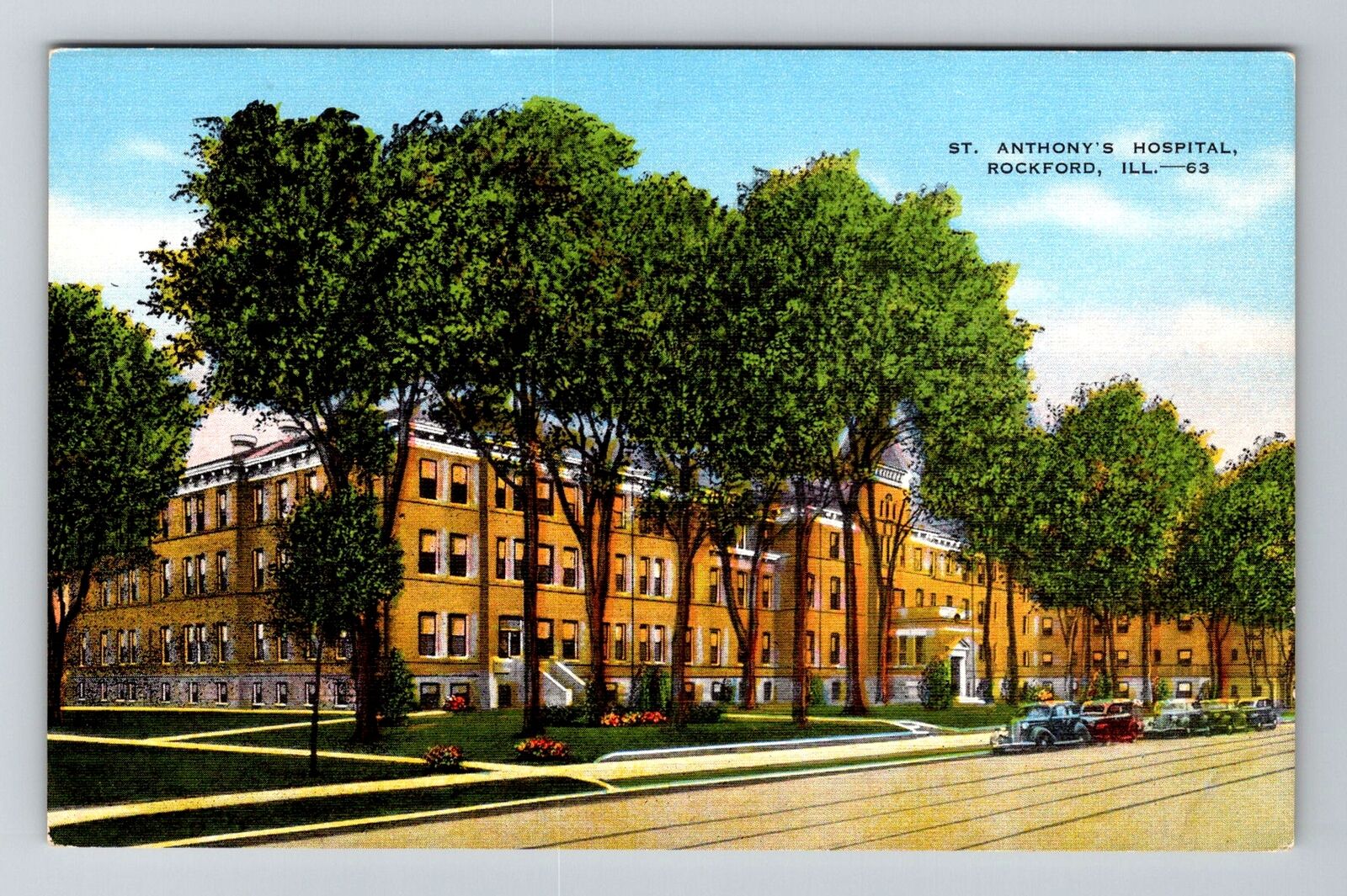 Rockford IL-Illinois, St Anthony\'s Hospital, Antique Vintage Souvenir Postcard