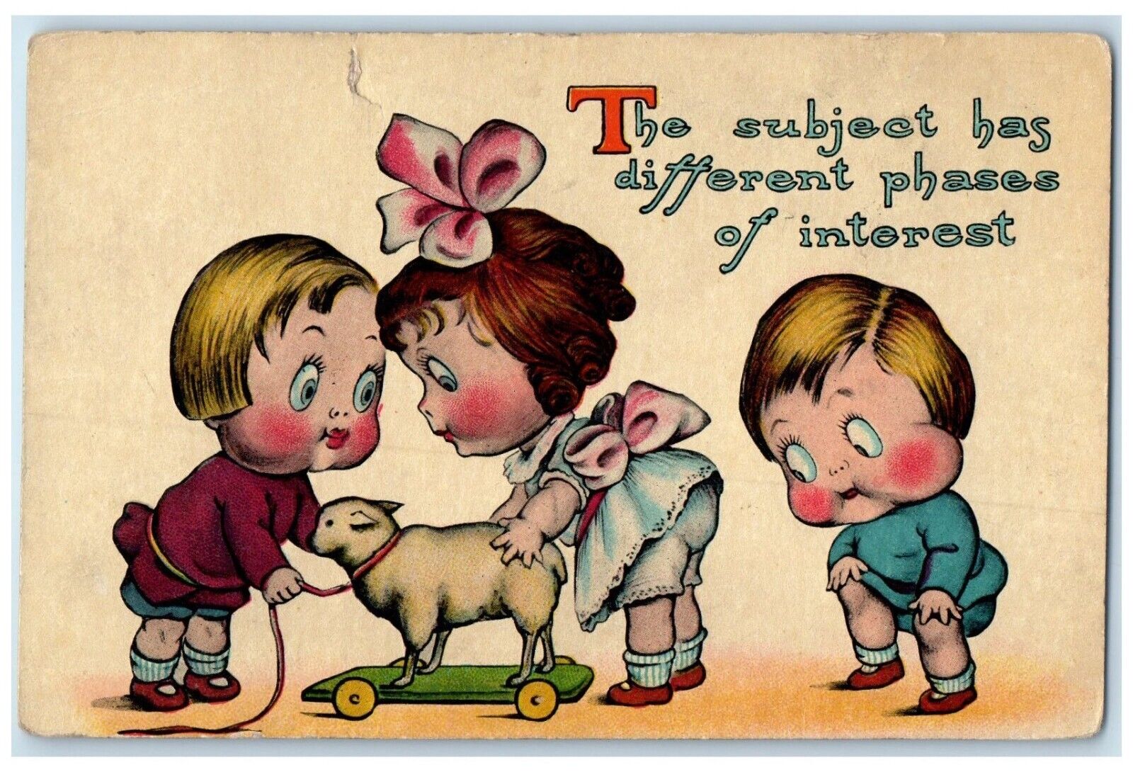 1912 Little Children Peeping Weldon Springs Missouri MO Posted Antique Postcard
