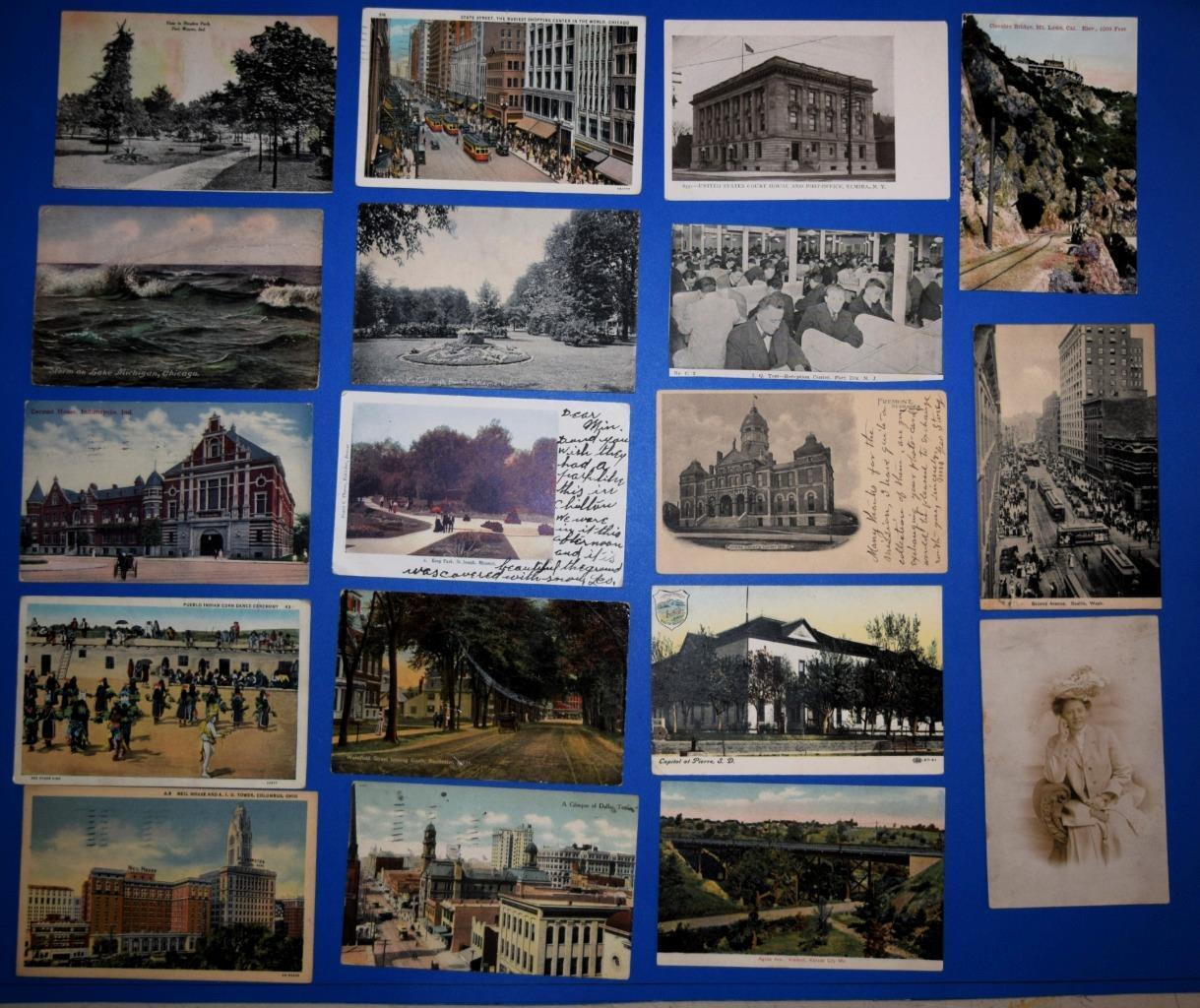 50 Postcard Lot - 1900s to 1950\'s - Used & Unused