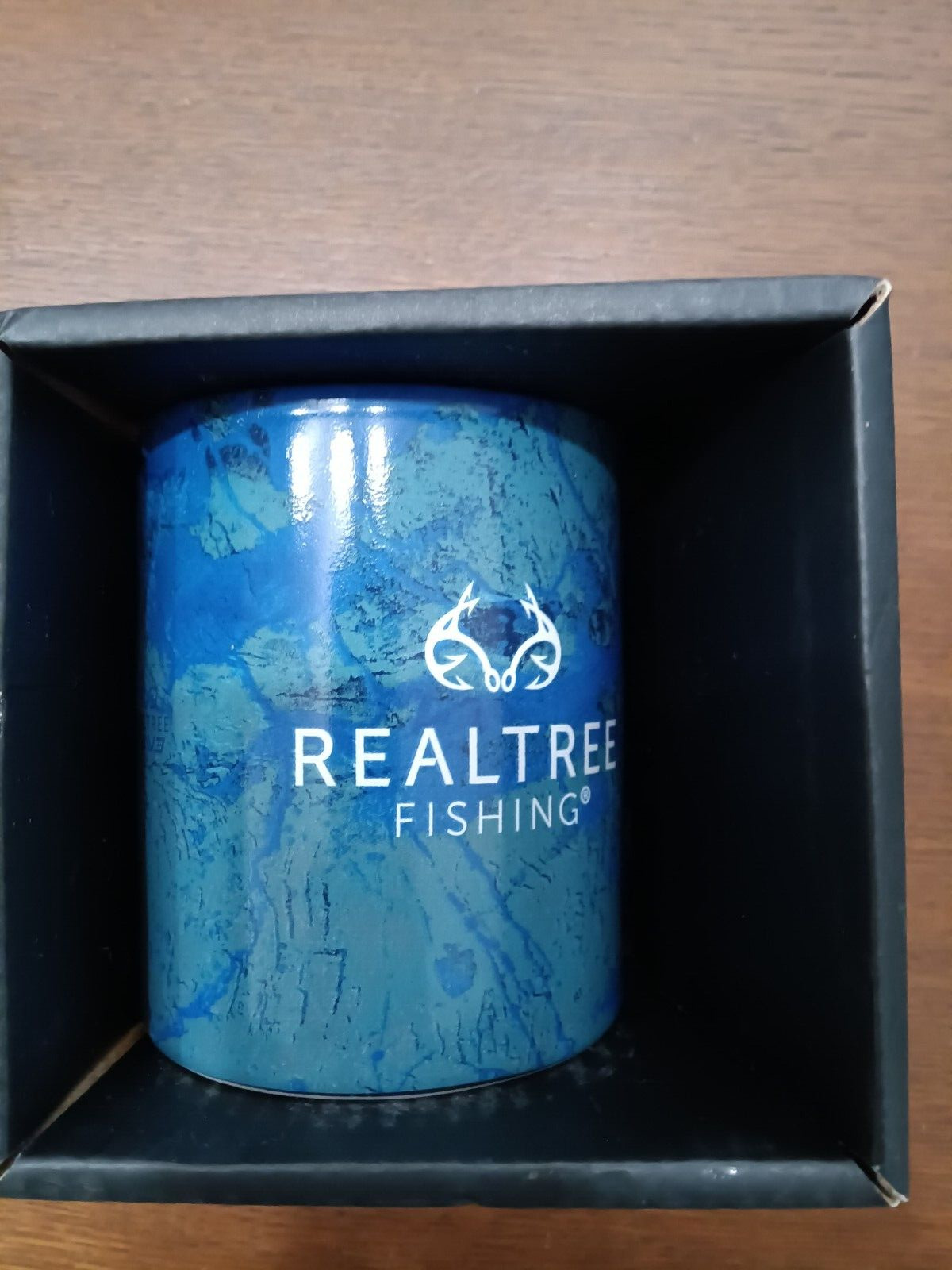 RealTree Fishing Logo Blue 12 Oz Coffee Mug, NIB , Blue , Dishwasher Safe