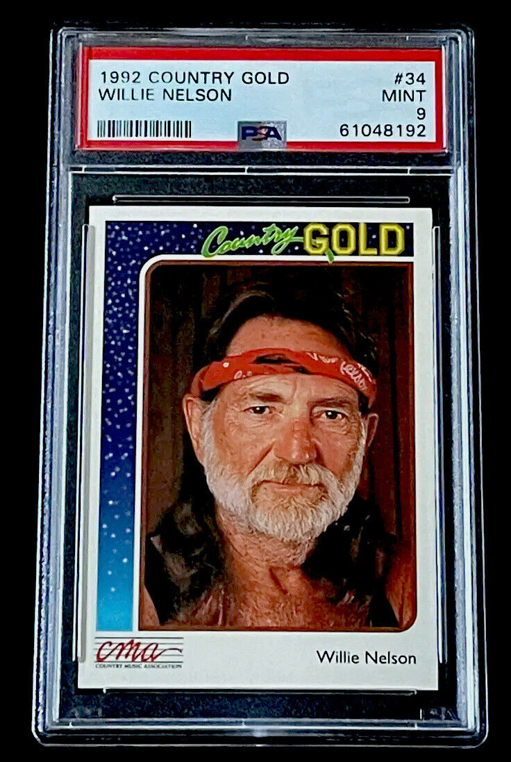 WILLIE NELSON RARE 1992 Sterling CMA Country Gold  MINT LOW POP PSA 9