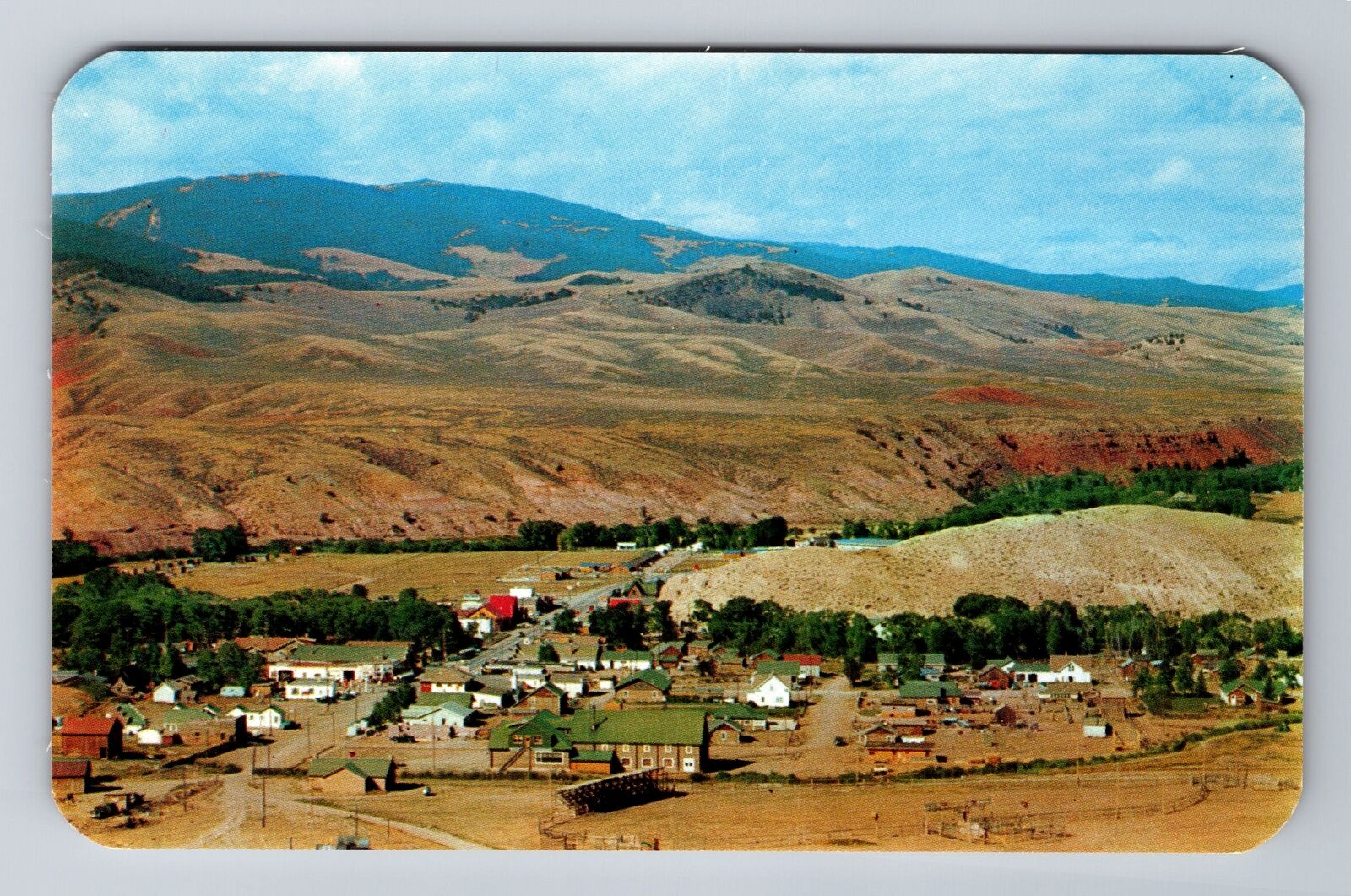 Dubois WY-Wyoming, Panorama of Dubois, Antique Vintage Souvenir Postcard