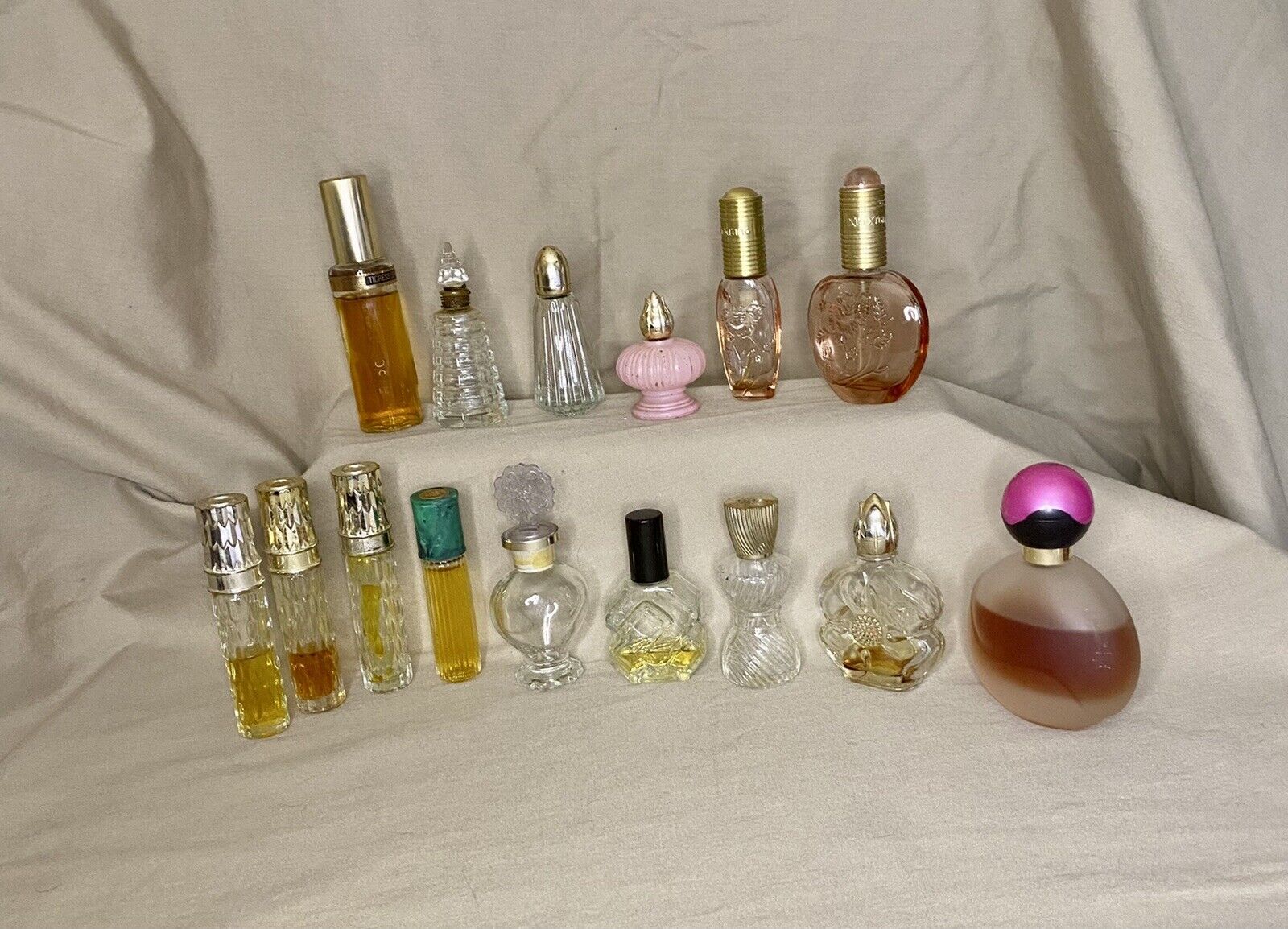 Lot Of 12 VTG Perfume Bottles Various Fragrances & Sizes Inc Tigress, Xi’a Xiang