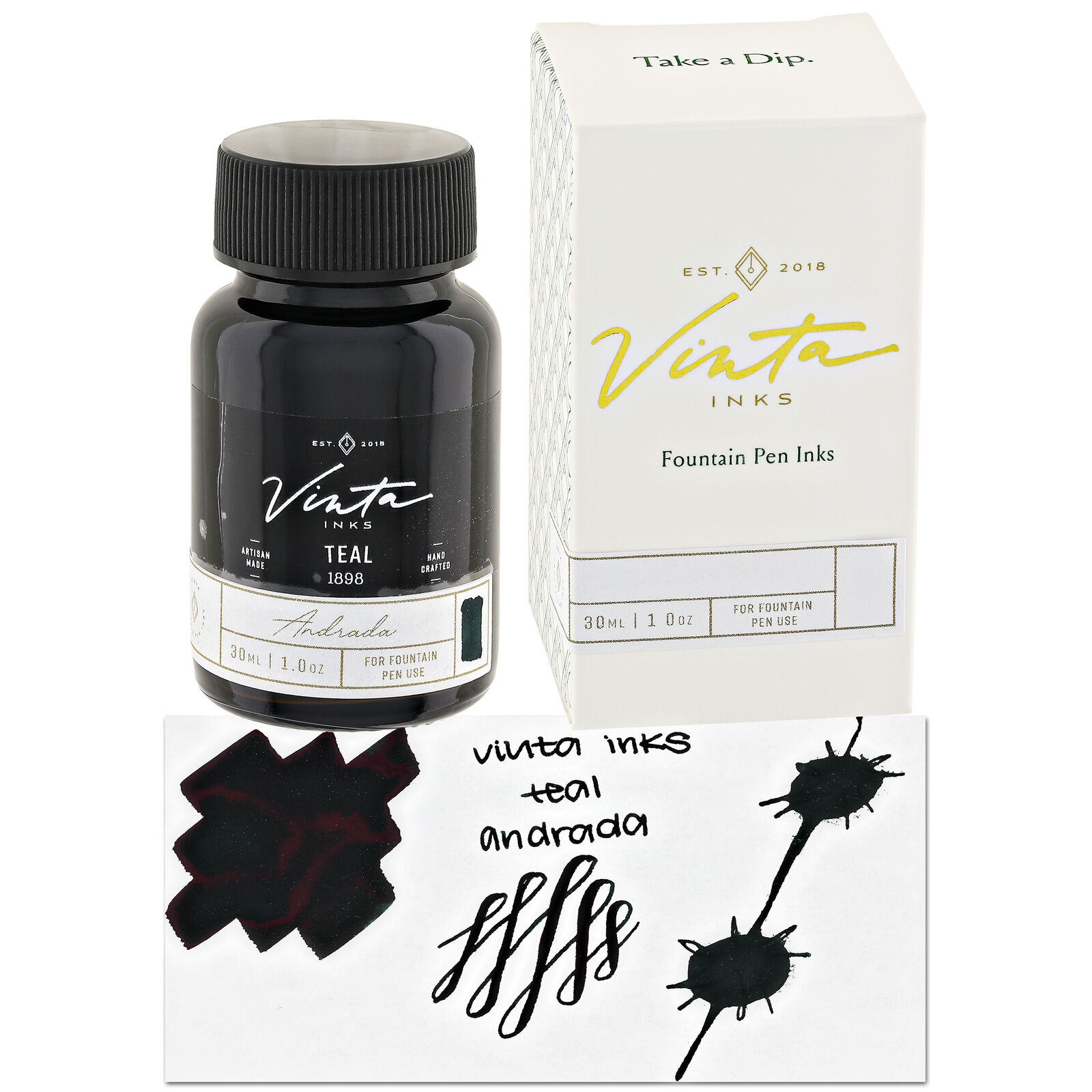 Vinta Inks 1.0 Bottled Ink for Fountain Pens in Teal [Andrada 1898] - 30mL NEW
