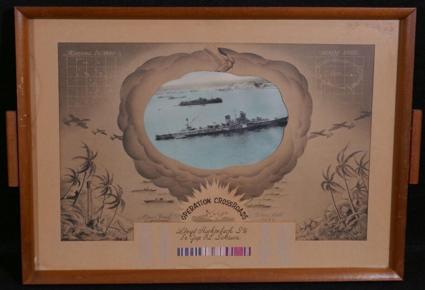 WWII Navy Operation Crossroads Bikini Atoll Japanese Cruiser Sakawa Veteran Tray