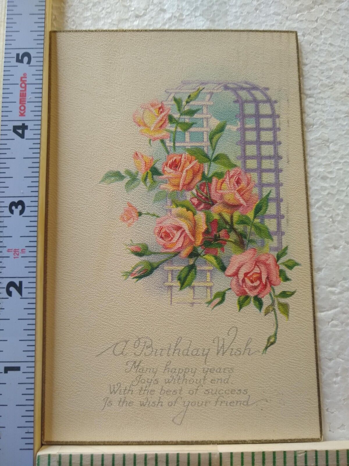 Postcard A Birthday Wish Beautiful Roses Flower Art Print