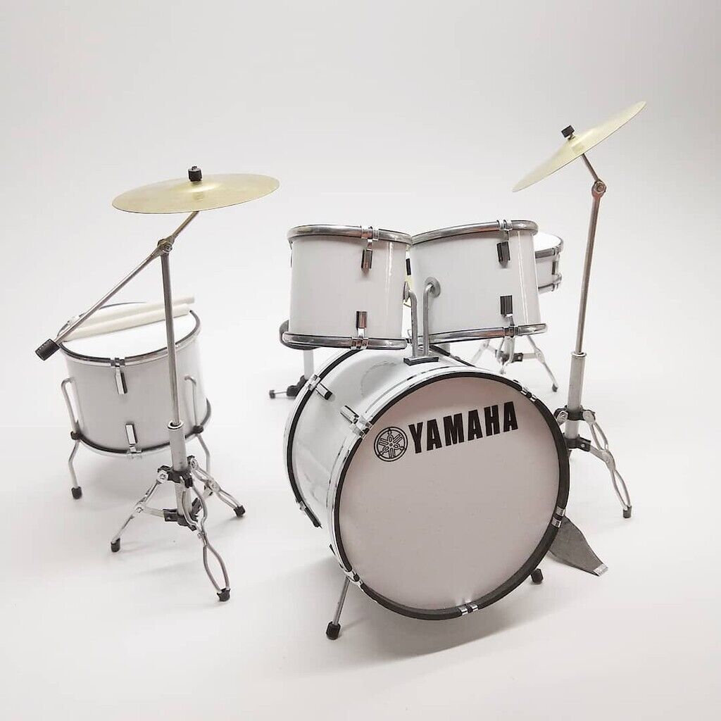 Miniature Intrument Music Guitar Bass Drum Yamaha full white  Handycraft