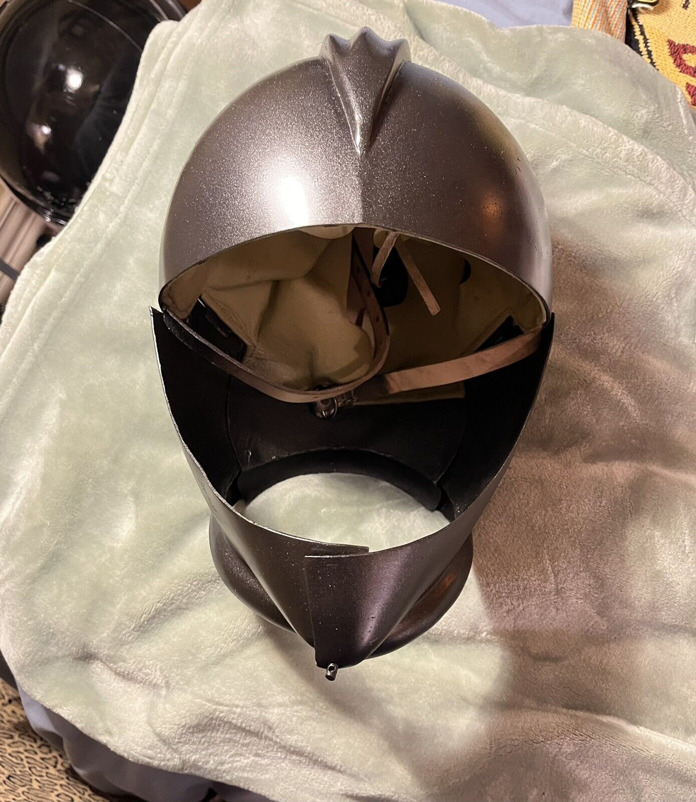 Medieval Close helmet • Armet Style • Dark Silver / oil Rubbed Bronze