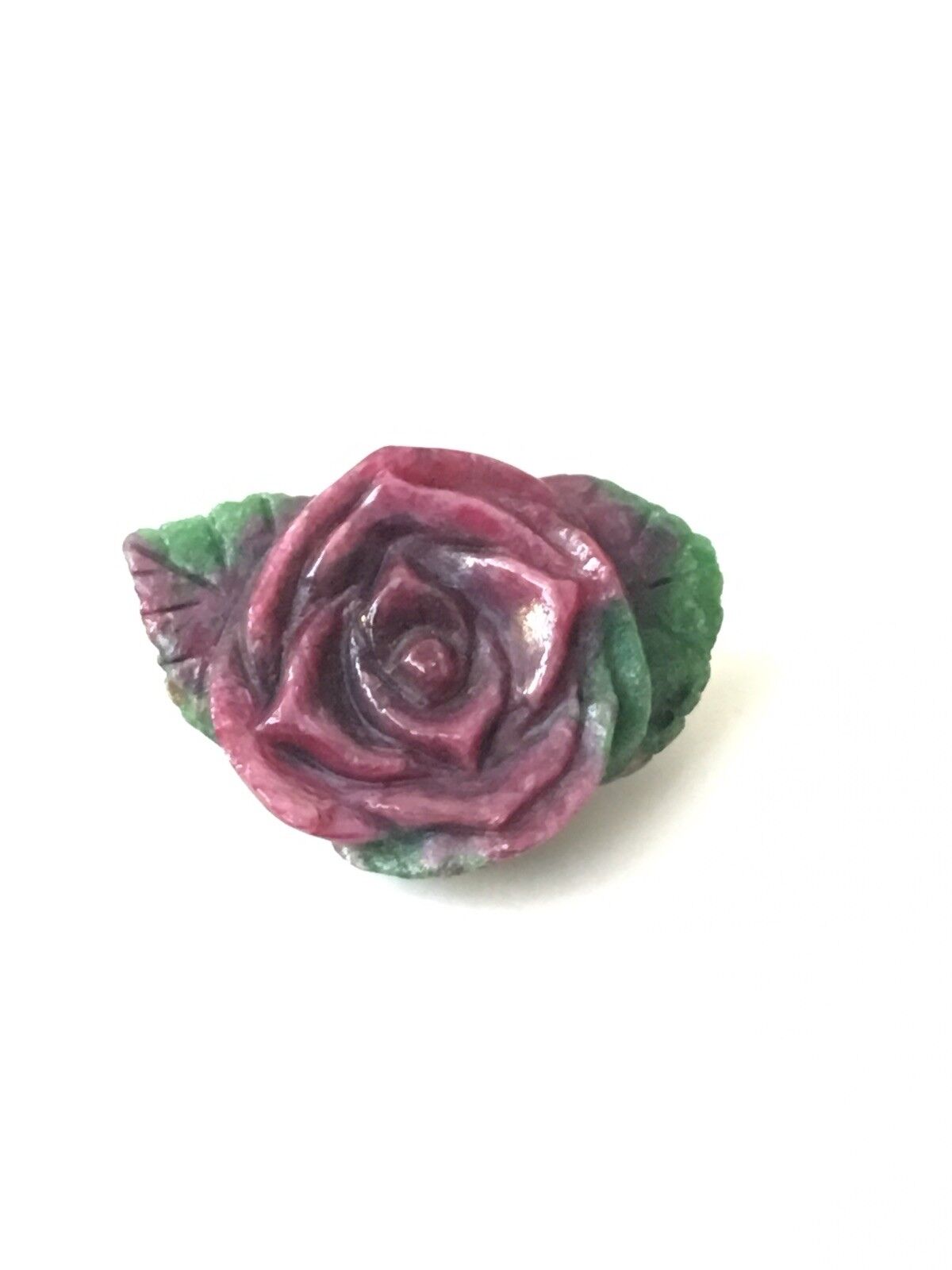 Ruby In Zoisite Natural Stone Rose Flower (79ct)