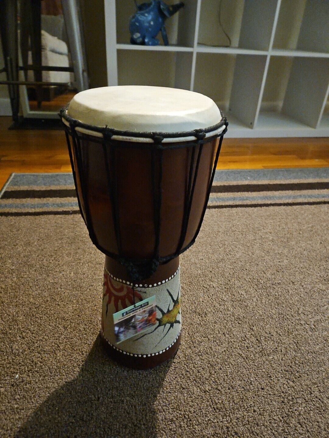 Djembe Drum Unique Sand Design Effect African Inspired Hand Made Musical  16\