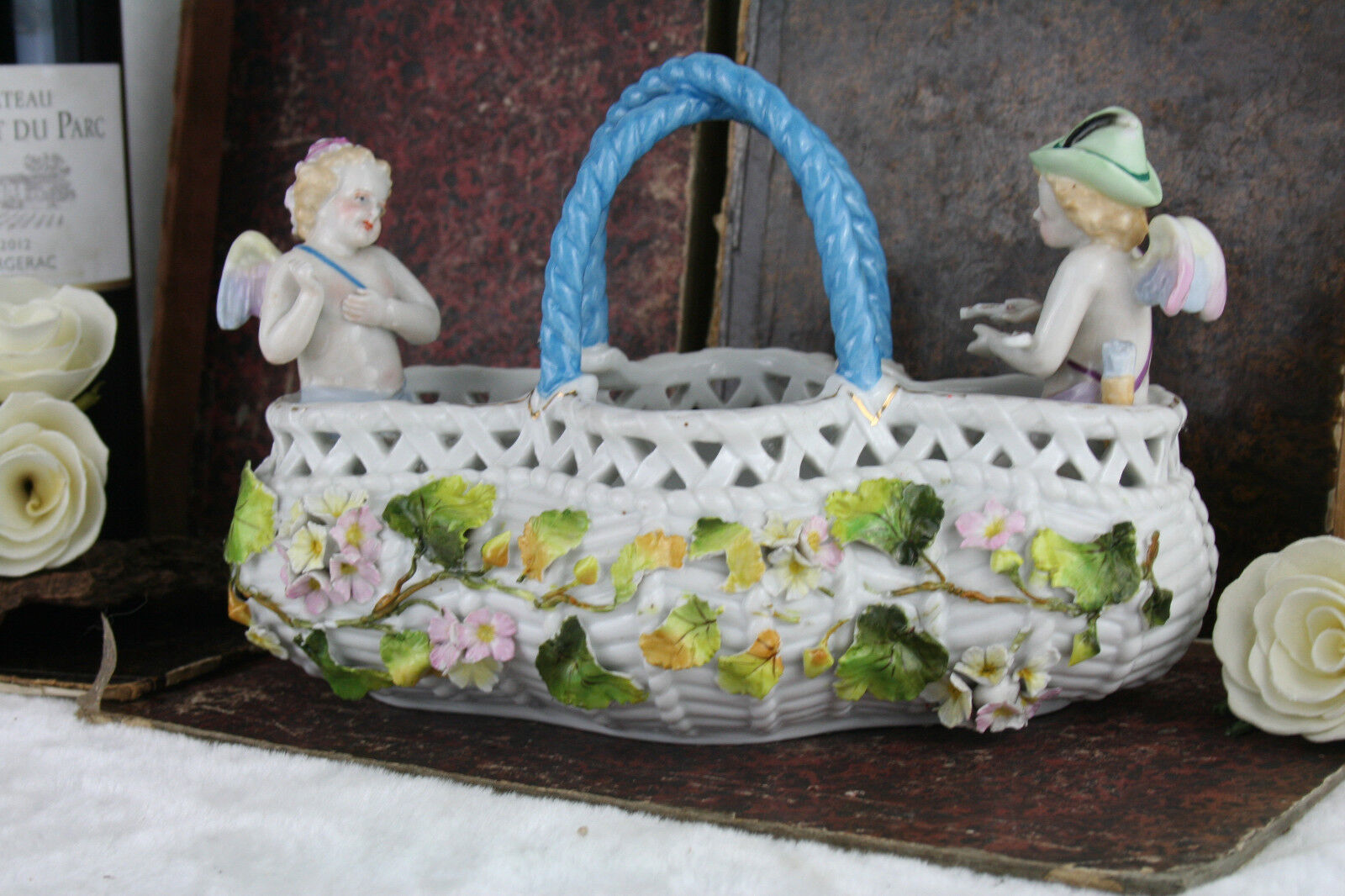 Gorgeous French marked porcelain planter \