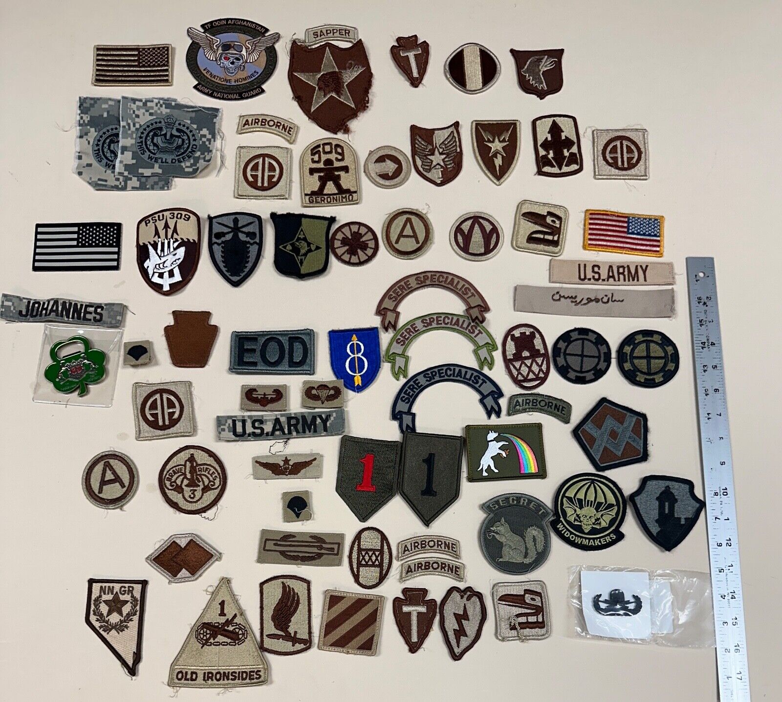 Large Lot Over 60 Patches GWOT Some Theater Made Iraqi Rare NV DCU Desert Patch
