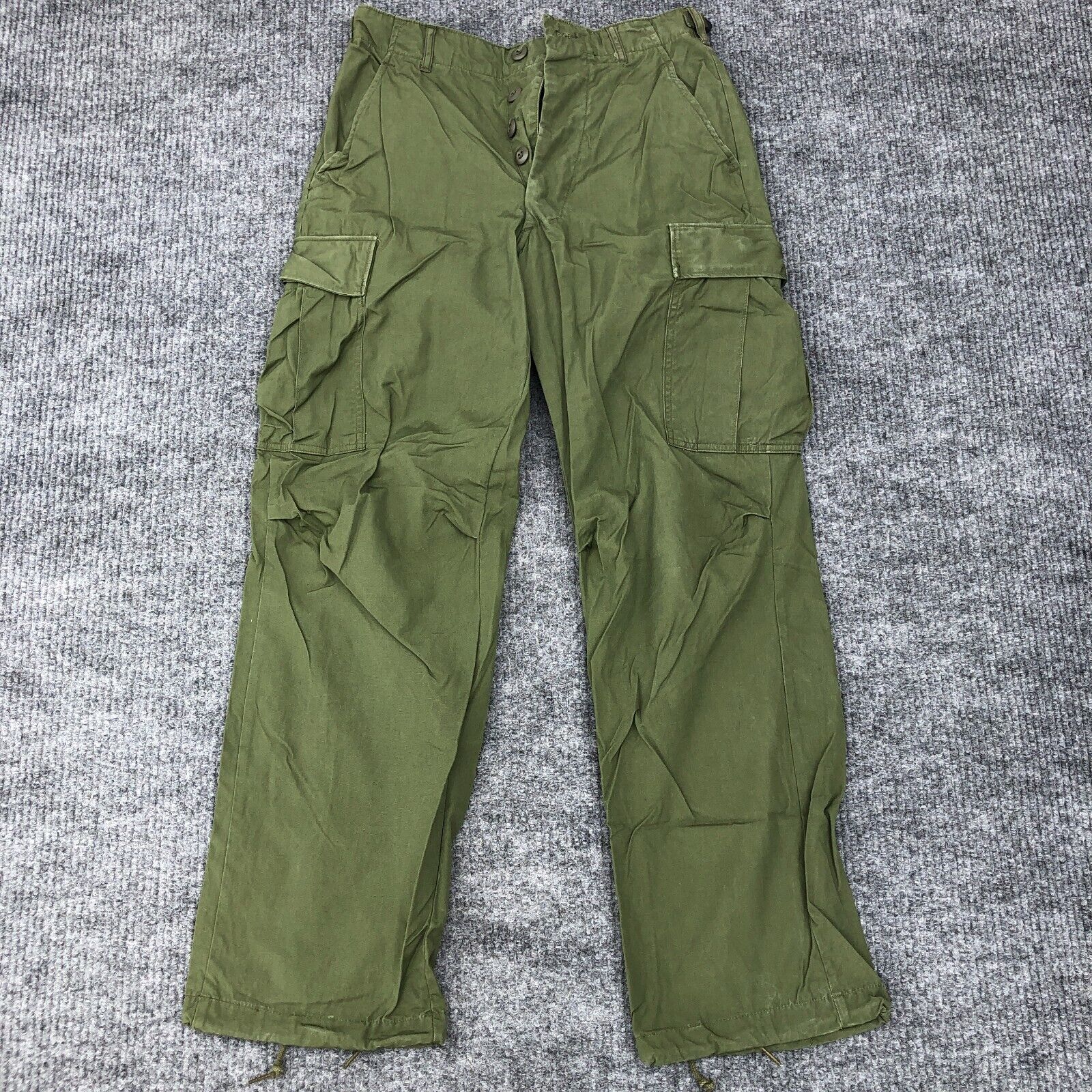Vintage Army Men's Tropical Combat Pants Cargo OG-107 Green Small Reg 1967