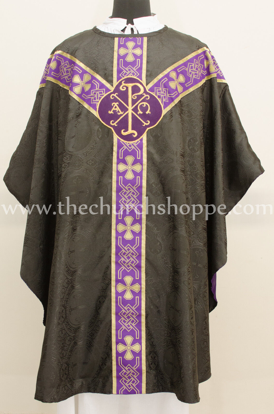 Black gothic vestment & 5pc mass and stole set ,Gothic chasuble ,casula ,casel