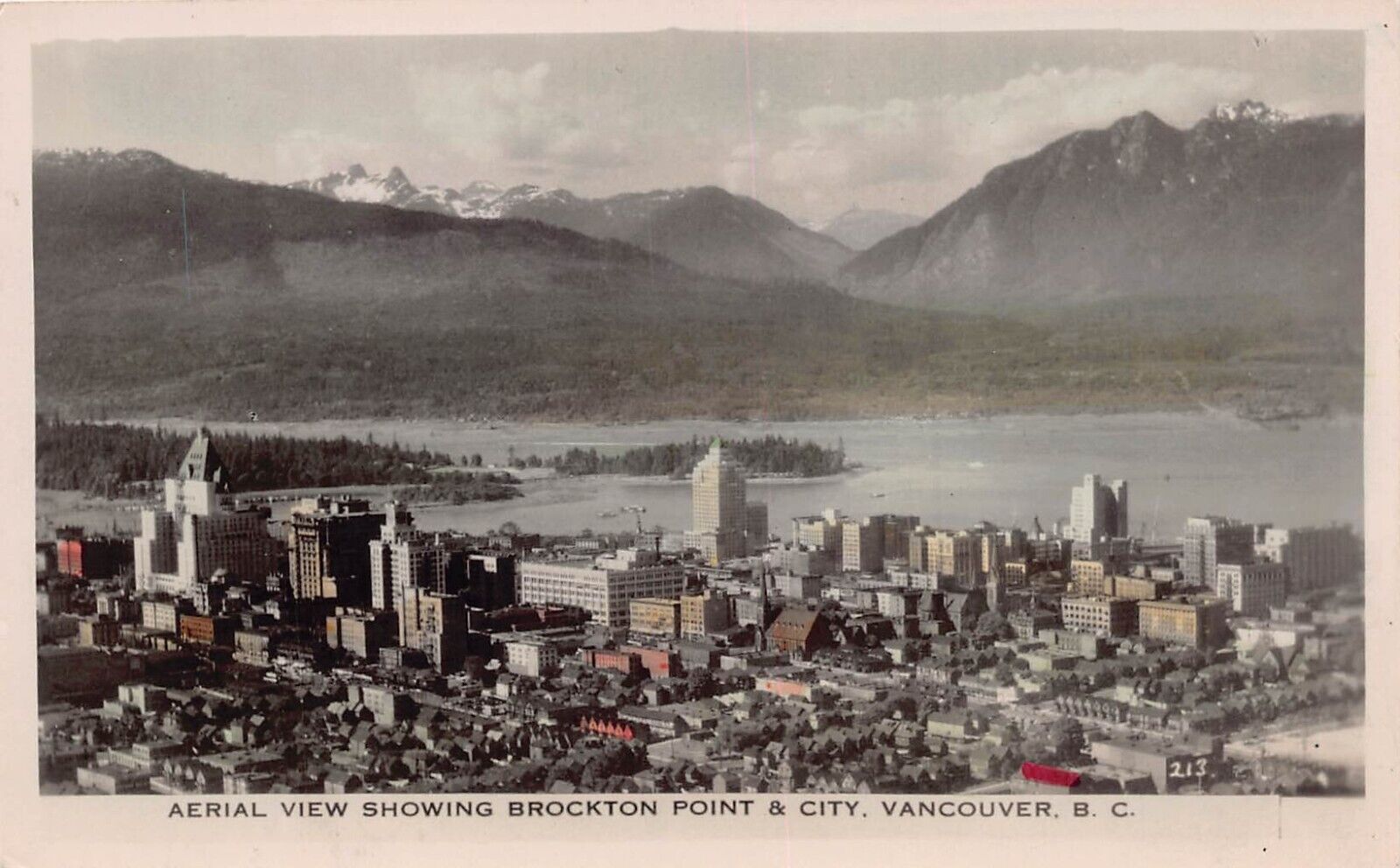 RPPC Brockton Point Vancouver BC Canada Skyline Downtown Photo Vtg Postcard B50