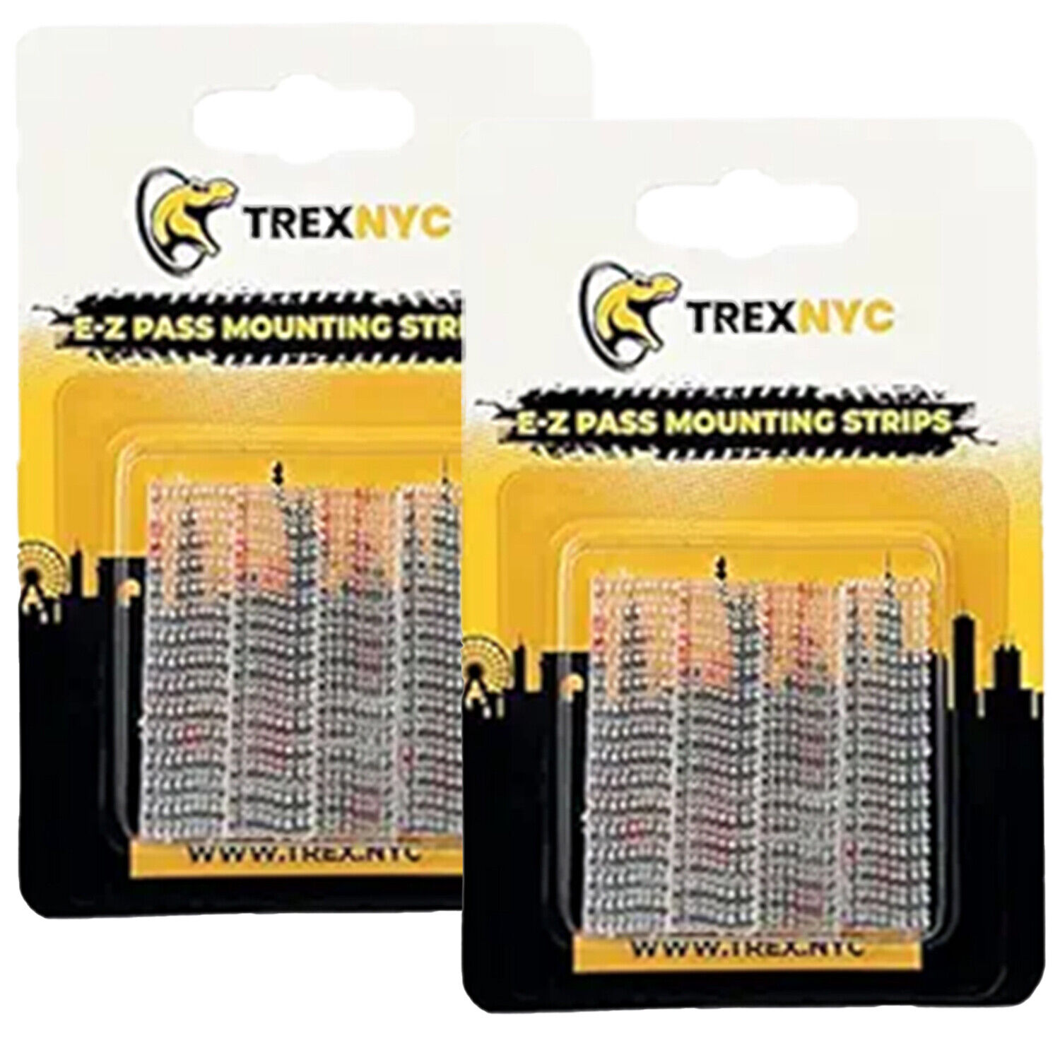 TrexNYC EZ Pass Mounting Strips, 2 Packs