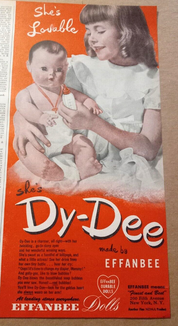1949 print ad - Effanbee Dy-Dee dolls cute little girl toy Vintage Advertising