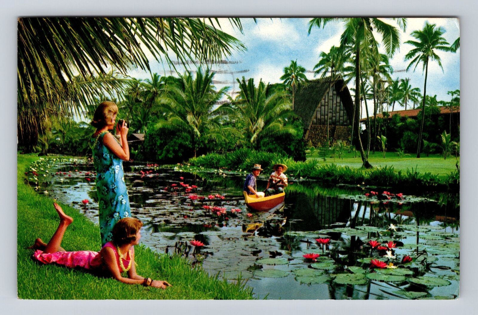 Kauai HI-Hawaii, Coco Palms Resort, Lihue, Antique, Vintage c1965 Postcard