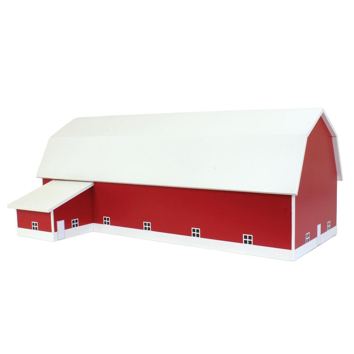 1/64 Red & White 60ft x 120ft Wooden Dairy Barn with Milk House, STA-216