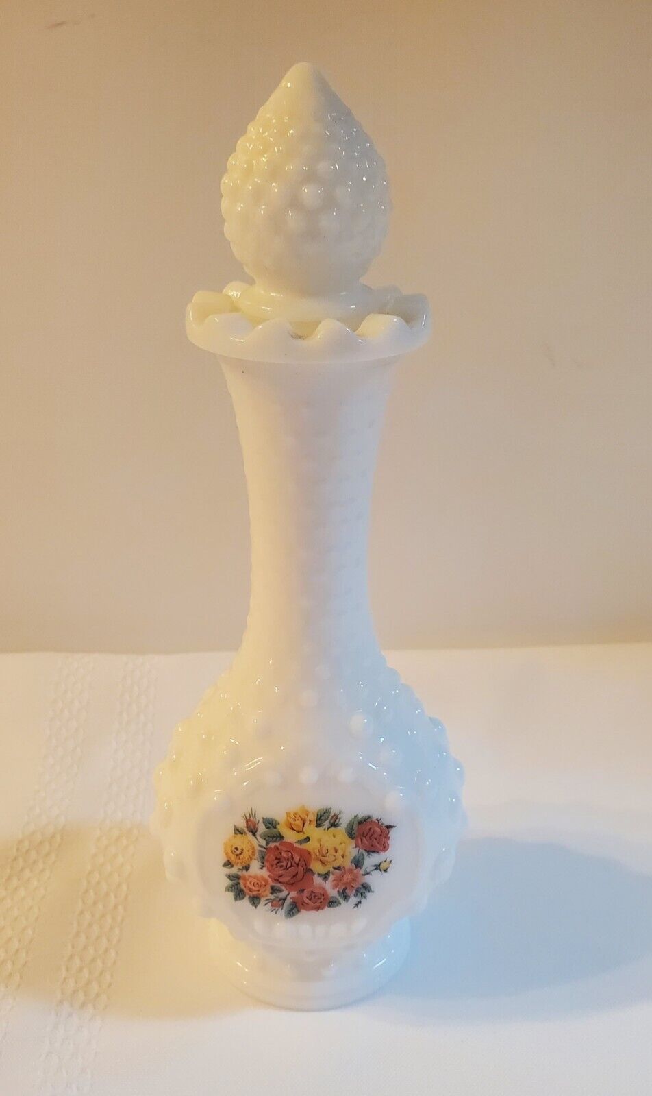 Vintage Avon Glass Hobnail Bud Vase Roses Cologne 4.75 fl oz