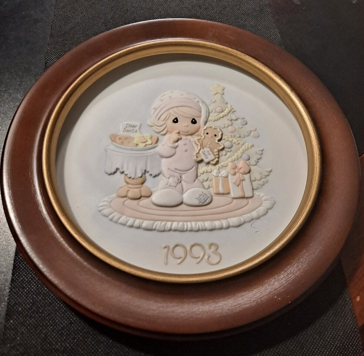 1993 WISHING YOU THE SWEETEST CHRISTMAS COLLECTOR PLATE WITH FRAME   e8754DXX