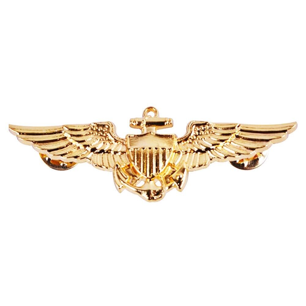 WW2 WWII U.S.Navy Marines Pilot Aviator Wings Pin Badge Golden-US195